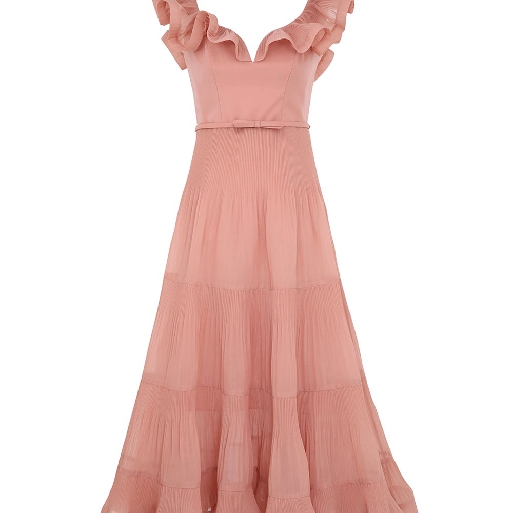 Zimmermann pleated frill midi dress